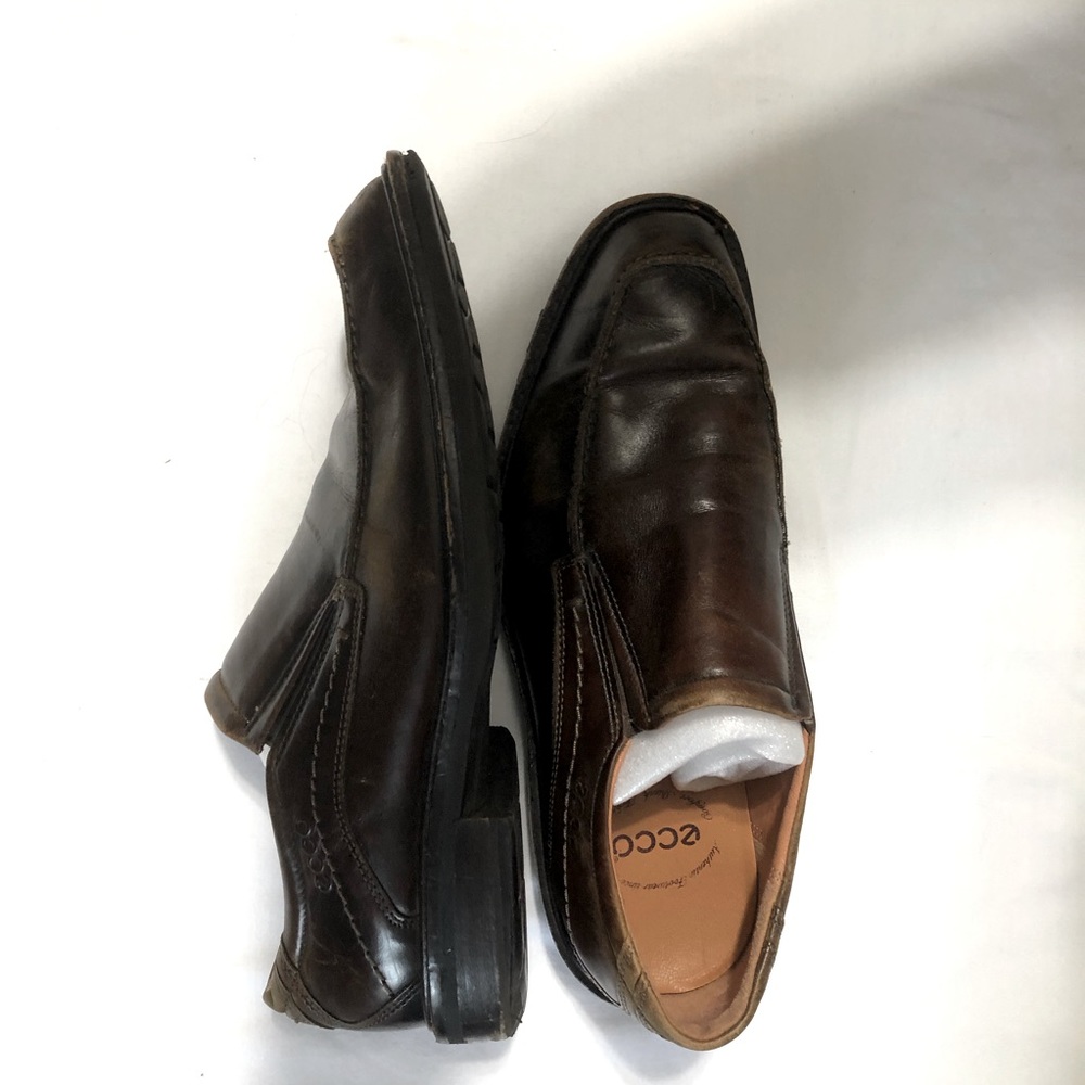 MENS ECCO CASUAL LJOHANNESBURG SLIP ON BIKE TOE LOAFERSCOGNAC BROWN LEATHER 40